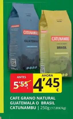 Supermercados MAS CATUNAMBU Cafe molido natural guatemala o brasil oferta