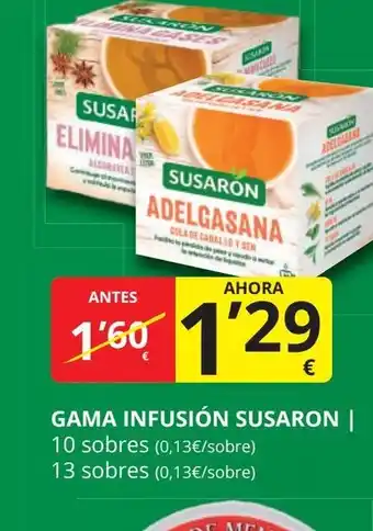 Supermercados MAS SUSARON Gama infusión oferta