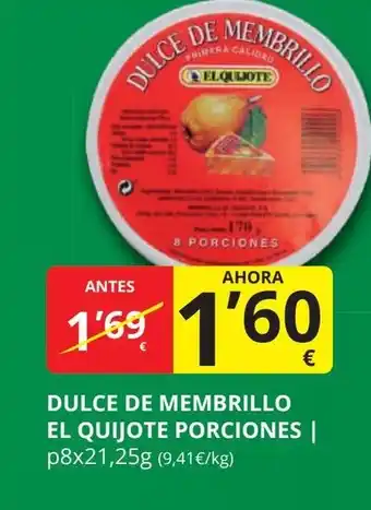 Supermercados MAS Dulce de membrillo el quijote porciones oferta