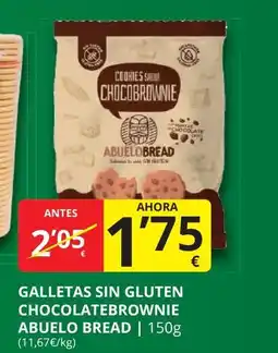 Supermercados MAS Galletas sin gluten chocolatebrownie abuelo bread oferta