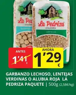 Supermercados MAS Garbanzo lechoso, lentejas verdinas o alubia roja la pedriza paquete oferta