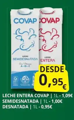 Supermercados MAS COVAP Leche entera oferta