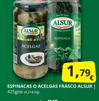 Supermercados MAS ALSUR Espinacas o acelgas frasco oferta