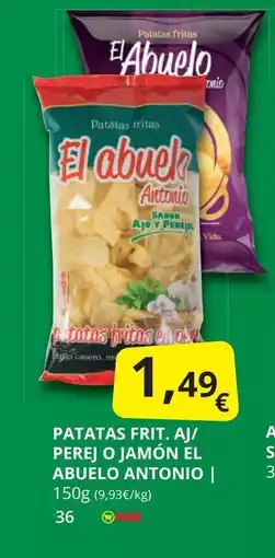 Supermercados MAS Patatas frit. aj/ perej o jamón el abuelo antonio oferta