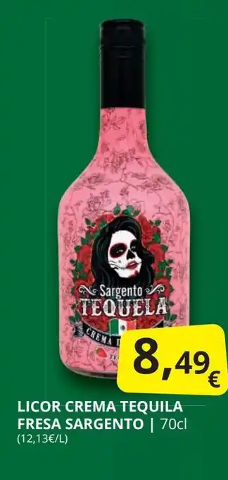 Supermercados MAS SARGENTO Licor crema tequila fresa oferta