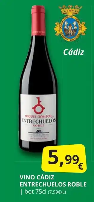 Supermercados MAS Vino cádiz entrechuelos roble oferta