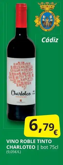 Supermercados MAS CHARLOTEO Vino roble tinto oferta