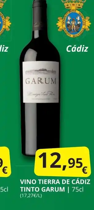 Supermercados MAS Vino tierra de cádiz tinto garum oferta