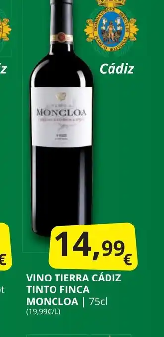 Supermercados MAS MONCLOA Vino tierra cádiz tinto finca oferta