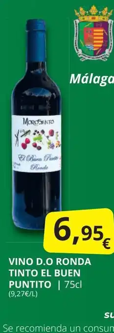 Supermercados MAS Vino d.o ronda tinto el buen puntito oferta