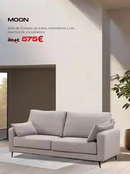 OKSofas Moon - sofá de 3 plazas de linéas minimalistas y con asientos de viscoelastica oferta