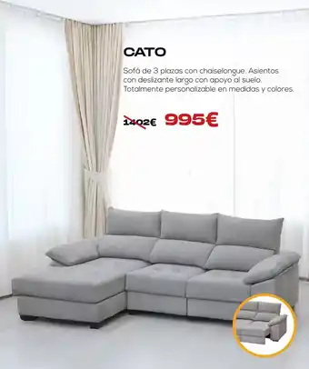 OKSofas Cato - sofá de 3 plazas con chaiselongue oferta