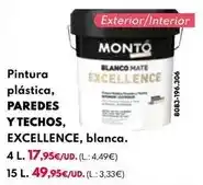 BricoCentro Monto - pintura plástica, paredes y techos, excellence , blanca oferta