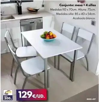 BricoCentro Conjunto: mesa + 4 sillas oferta