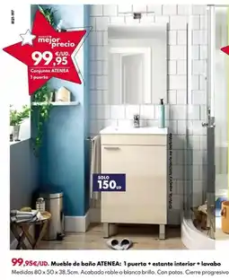 BricoCentro Mueble de baño atenea: 1 puerta + estante interior + lavabo oferta