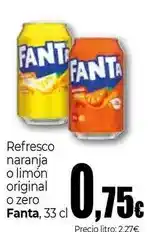 Unide Supermercados Fanta - refresco naranja o limón original o zero oferta