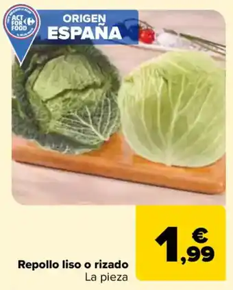 Carrefour Repollo liso o rizado oferta