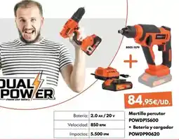 BricoCentro Martillo percutor powdp15600 + batería y cargador powdp90620 oferta