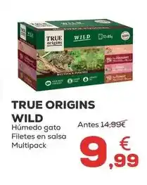 Kiwoko True origins - wild humedo gato filetes en salsa multipack oferta