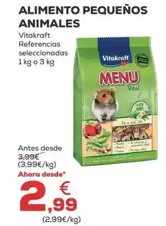 Kiwoko Vitakraft - alimento pequenos animales oferta