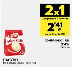 BM Supermercados Babybel - mini rolls queso oferta