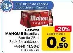 Carrefour Mahou - cerveza 5 estrellas oferta