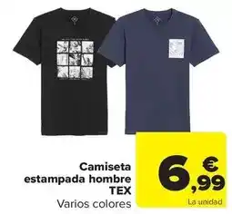 Carrefour Tex - camiseta estampada hombre oferta