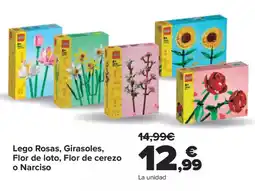 Carrefour LEGO Rosas, Girasoles, Flor de loto, Flor de cerezo o Narciso oferta