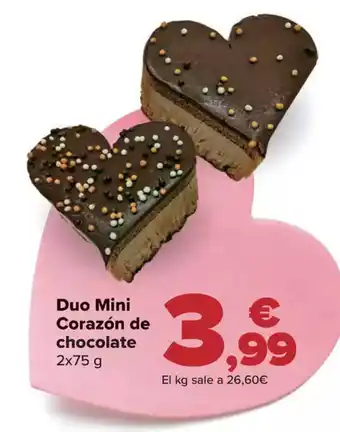 Carrefour Duo Mini Corazón de chocolate oferta