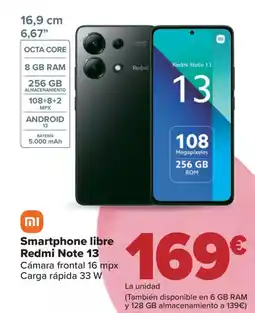 Carrefour REDMI Smartphone libre Note 13 oferta