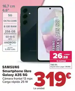 Carrefour SAMSUNG Smartphone libre Galaxy A35 5G oferta