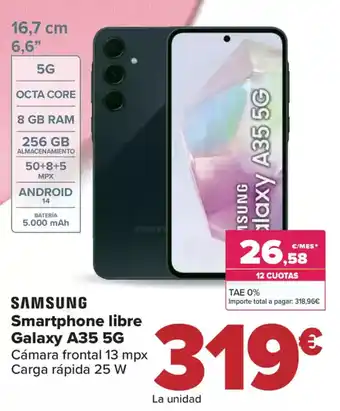 Carrefour SAMSUNG Smartphone libre Galaxy A35 5G oferta