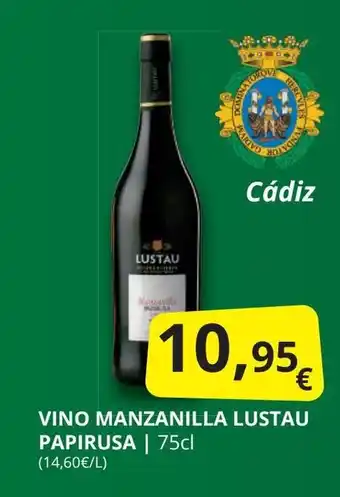 Supermercados MAS Vino manzanilla lustau papirusa oferta