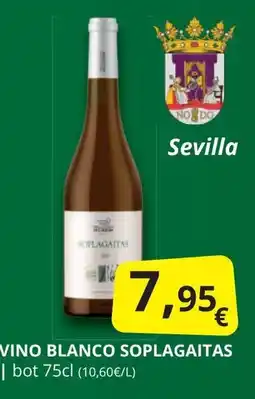 Supermercados MAS Vino blanco soplagaitas oferta