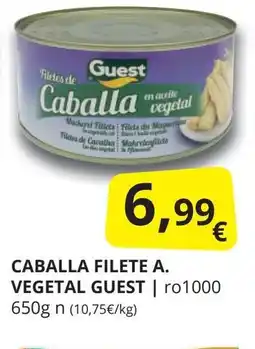 Supermercados MAS GUEST Caballa filete a. vegetal oferta