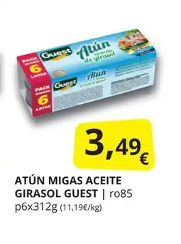 Supermercados MAS GUEST Atún migas aceite girasol oferta