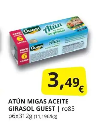 Supermercados MAS GUEST Atún migas aceite girasol oferta