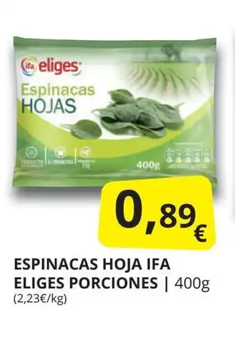 Supermercados MAS Espinacas hoja ifa eliges porciones oferta