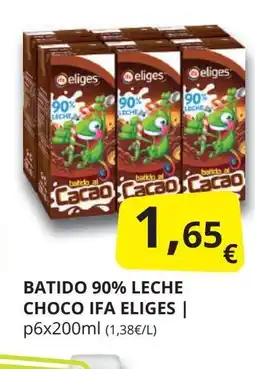 Supermercados MAS IFA ELIGES Batido 90% leche choco oferta