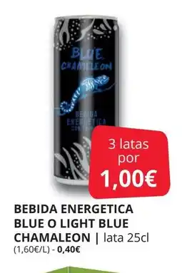 Supermercados MAS Bebida energetica blue o light blue chamaleon oferta