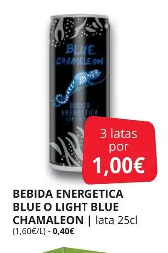 Supermercados MAS Bebida energetica blue o light blue chamaleon oferta