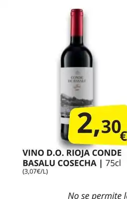 Supermercados MAS Vino d.o. rioja conde basalu cosecha oferta