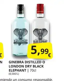 Supermercados MAS BLACK ELEPHANT Ginebra distilled o london dry oferta