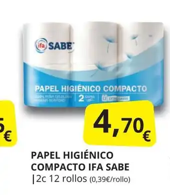 Supermercados MAS IFA SABE Papel higiénico compacto oferta