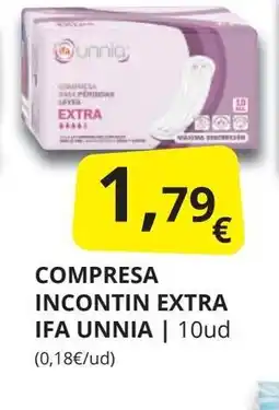 Supermercados MAS IFA UNNIA Compresa incontin extra oferta