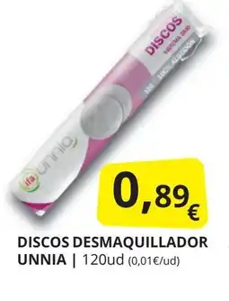 Supermercados MAS UNNIA Discos desmaquillador oferta