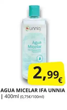 Supermercados MAS IFA UNNIA Agua micelar oferta