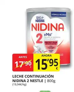 Supermercados MAS Leche continuación nidina 2 nestle oferta