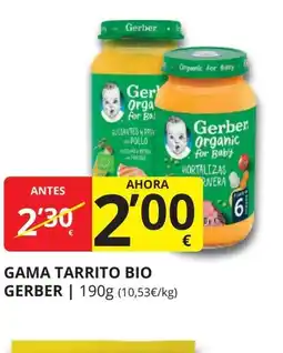 Supermercados MAS GERBER Gama tarrito bio oferta