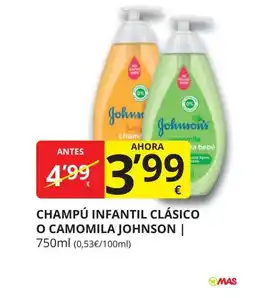 Supermercados MAS JOHNSON Champú infantil clásico o camomila oferta